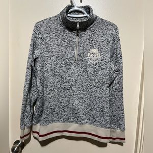 ROOTS SALT & PEPPER PULLOVER 1/4 ZIP SWEATER